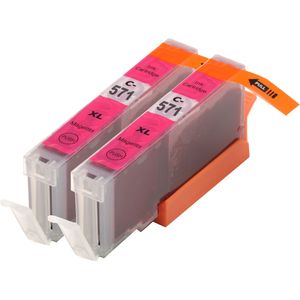 Kompatible Tintenpatronen Canon CLI-571XL – Magenta, hohe Kapazität, 2er-Pack