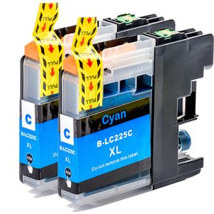 Kompatible Tintenpatronen Brother LC225C – Cyan, superhohe Kapazität, 2er-Pack