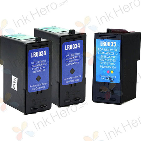 3 stück Lexmark 34XL / 35XL tintenpatronen (Ink Hero)