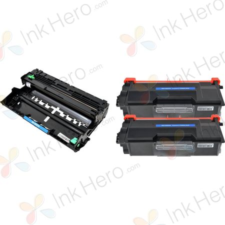 3 Pack Brother TN3480 & DR3400 Compatible High-Yield Toner & Drum Cartridges